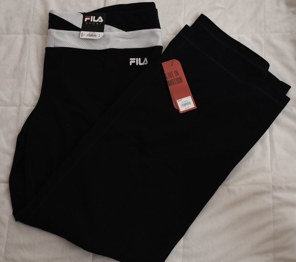 NWT Fila Sport Live in Motion Wicking Athletic Black Sweats Leggings Size 1X